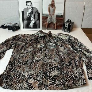 Vintage sheer Tess blouse with mock neck